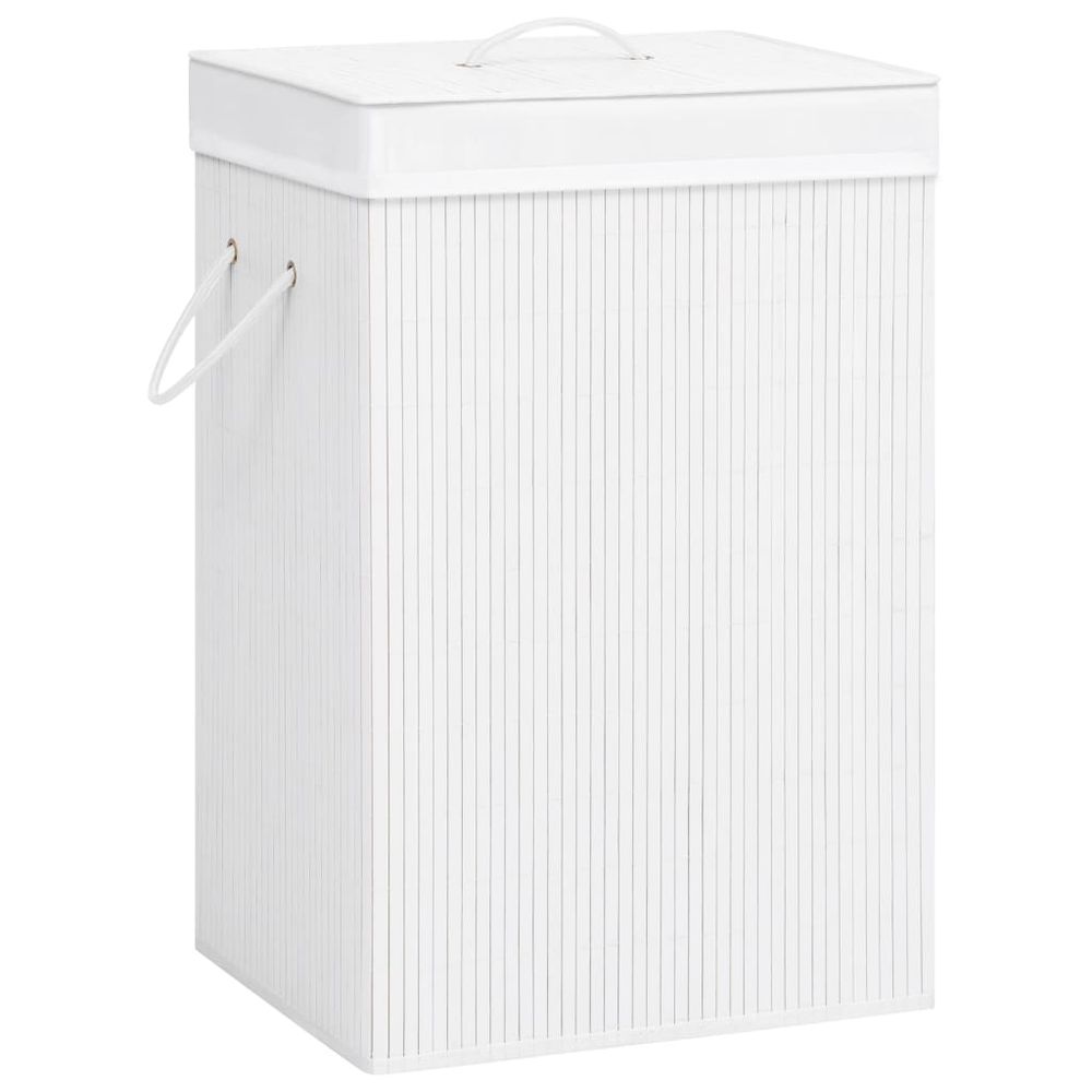 Bamboo Laundry Basket with 2 Sections 72 L - anydaydirect