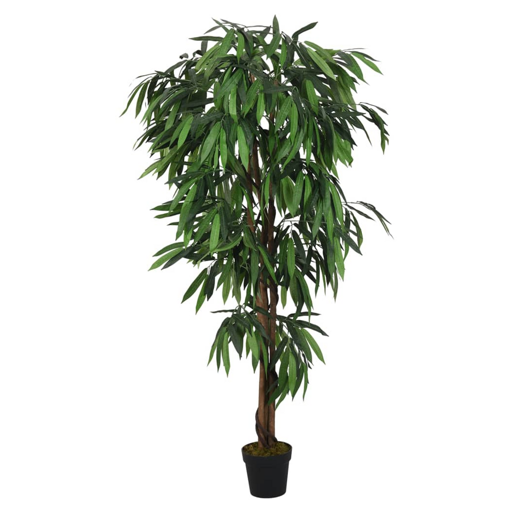 vidaXL Artificial Mango Tree 300 Leaves 80 cm Green - anydaydirect