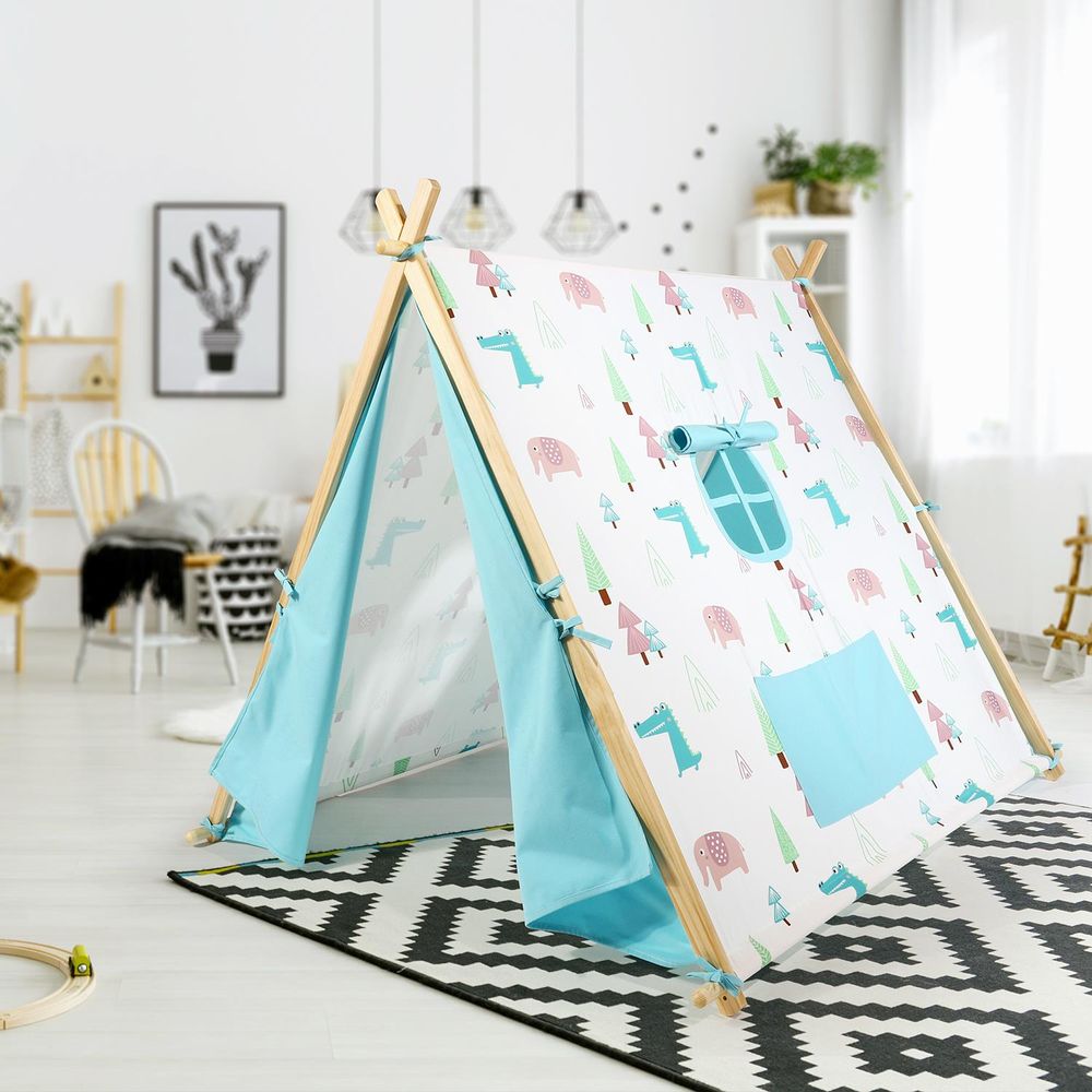 SOKA Camping Countryside Teepee Tent Foldable Play Tent Tipi Canvas for Kids - anydaydirect