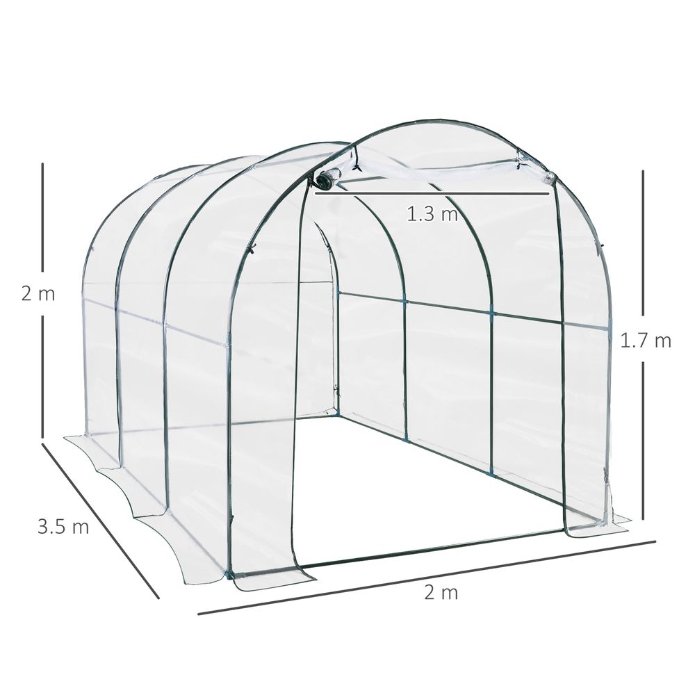 Walk in Transparent Greenhouse, Steel Frame - anydaydirect