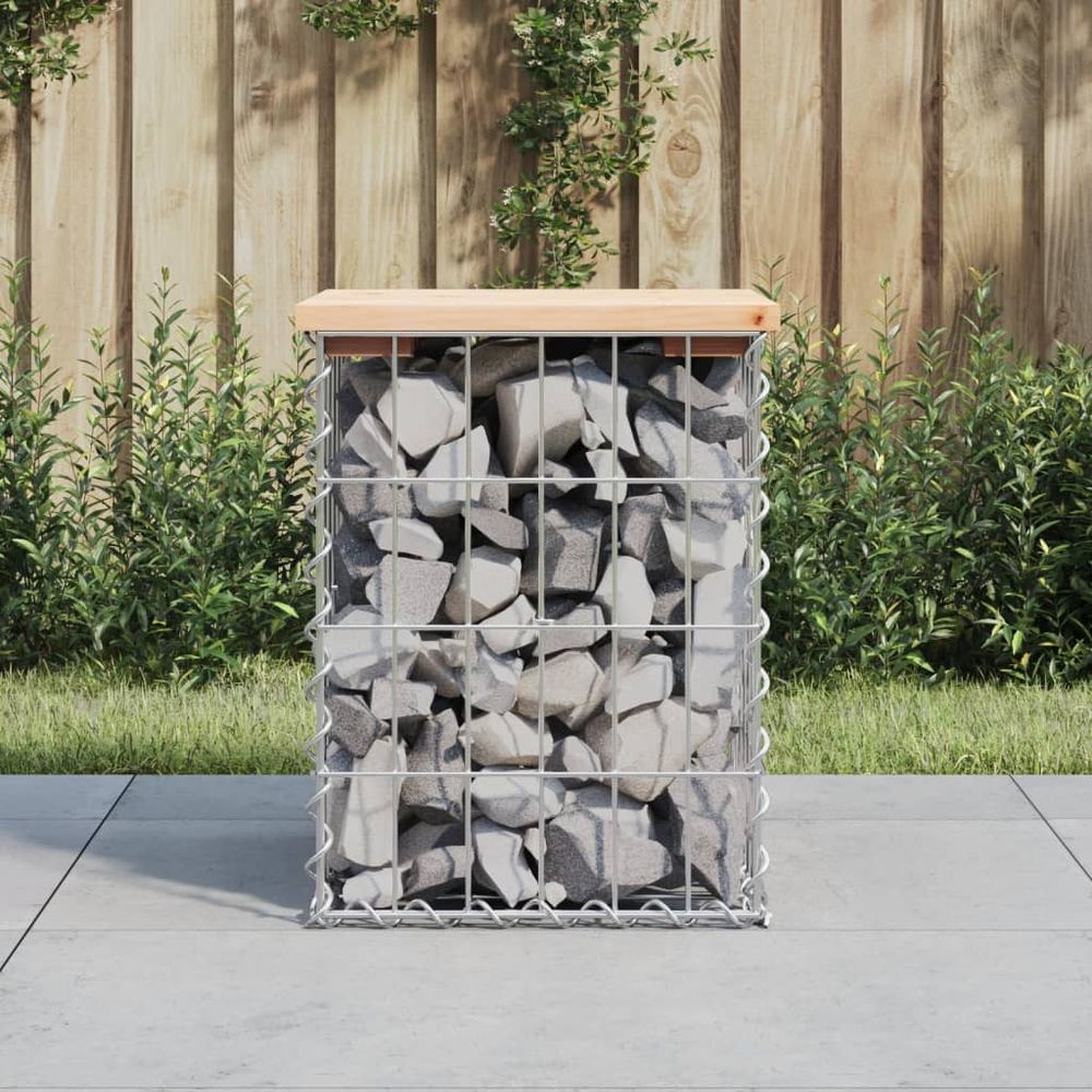 vidaXL Garden Bench Gabion Design 33x31x42 cm Solid Wood Pine - anydaydirect