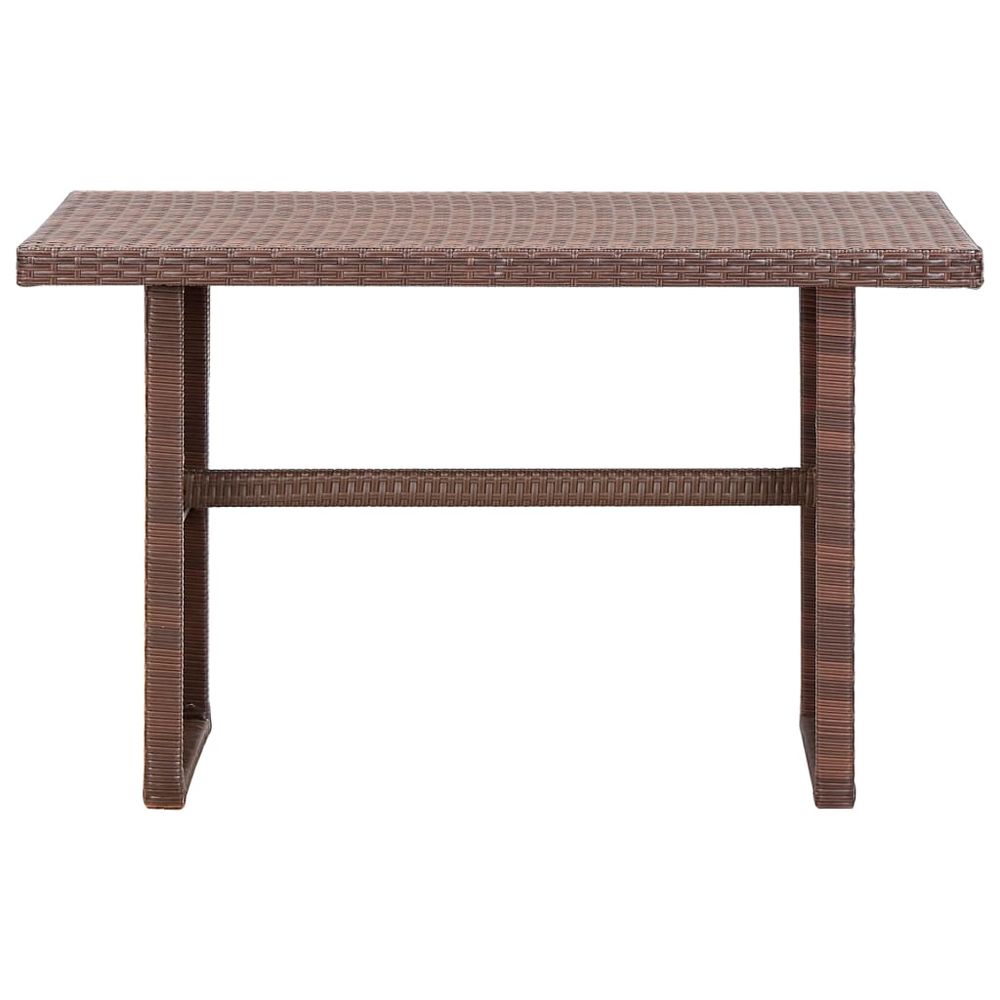 Garden Table Brown 110x60x67 cm Poly Rattan - anydaydirect