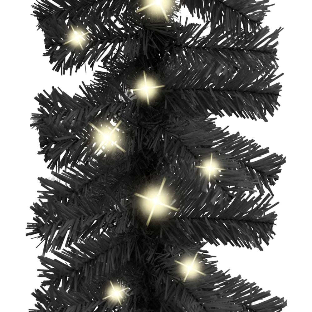 Christmas Garland with LED Lights 5 m Black - anydaydirect