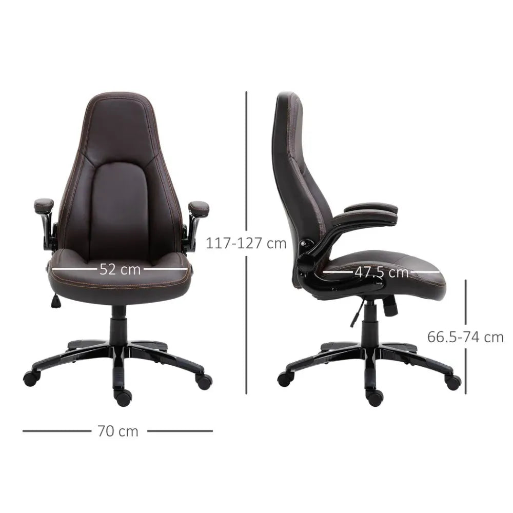 PU Leather Office Chair High Back Swivel Office Chair with Adjustable Height - anydaydirect