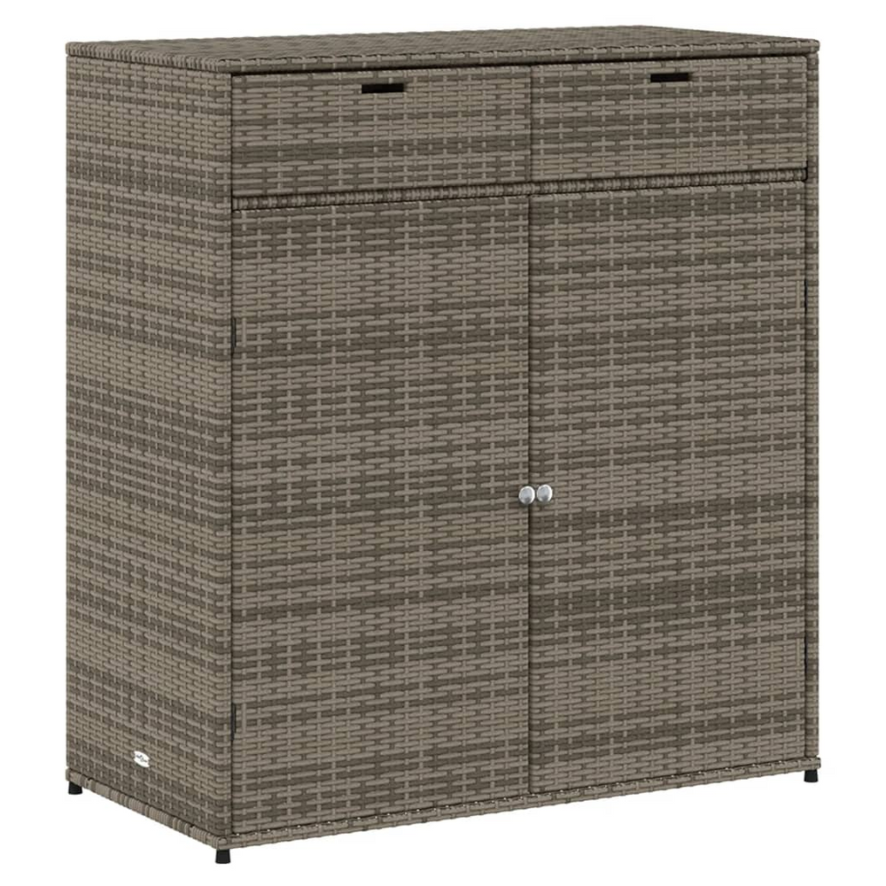 vidaXL Garden Storage Cabinet Grey 105x55x113 cm Poly Rattan - anydaydirect