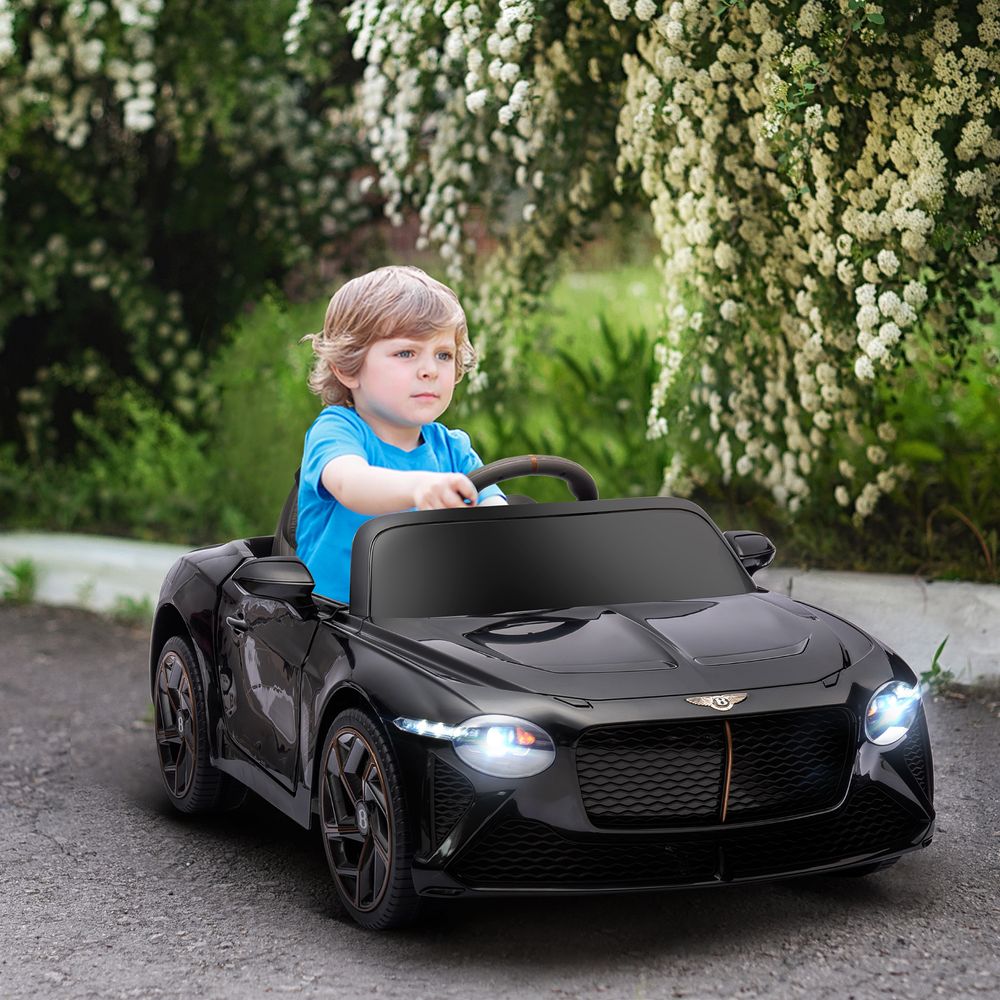 Bentley Bacalar Licensed 12V Kids Electric Car w/ Portable Battery - Black - anydaydirect