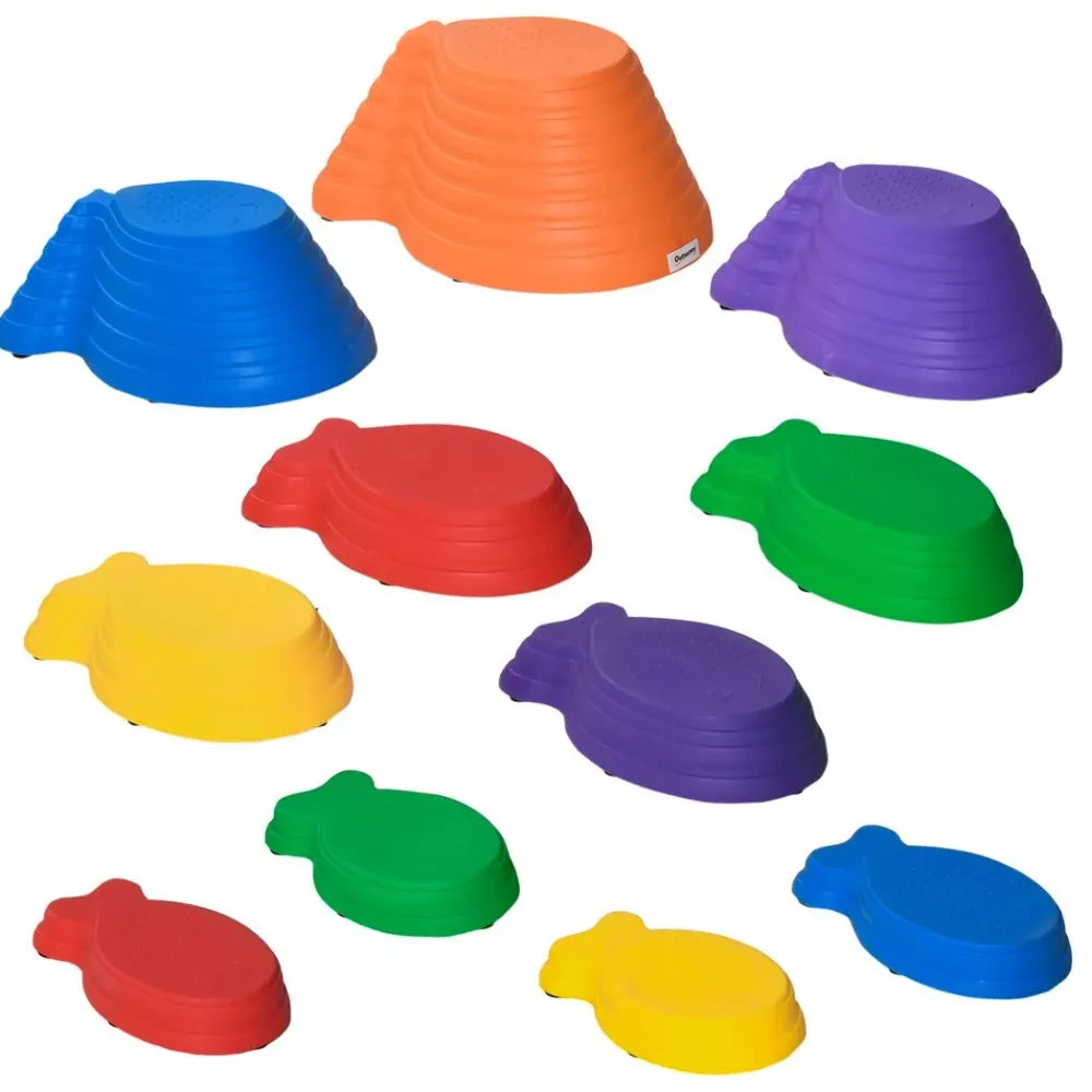 11-Piece Fish Shaped Balance Stepping Stones for Kids - Multicoloured - anydaydirect