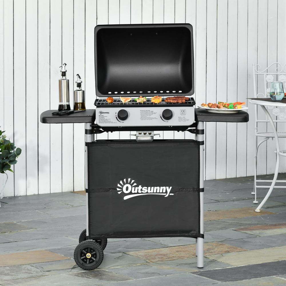 2 Burner Gas Barbecue Grill Propane Gas BBQ 5.6 kW - anydaydirect