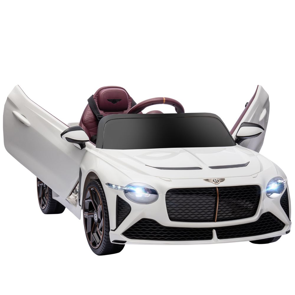 Bentley Bacalar Licensed 12V Kids Electric Car w/ Portable Battery - White - anydaydirect
