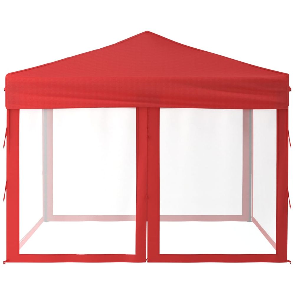 Folding Party Tent with Sidewalls Red 3x3 m - anydaydirect