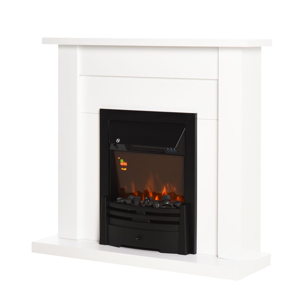 2000W 5-Level MDF Electric Fireplace Heater w/ Remote White - anydaydirect