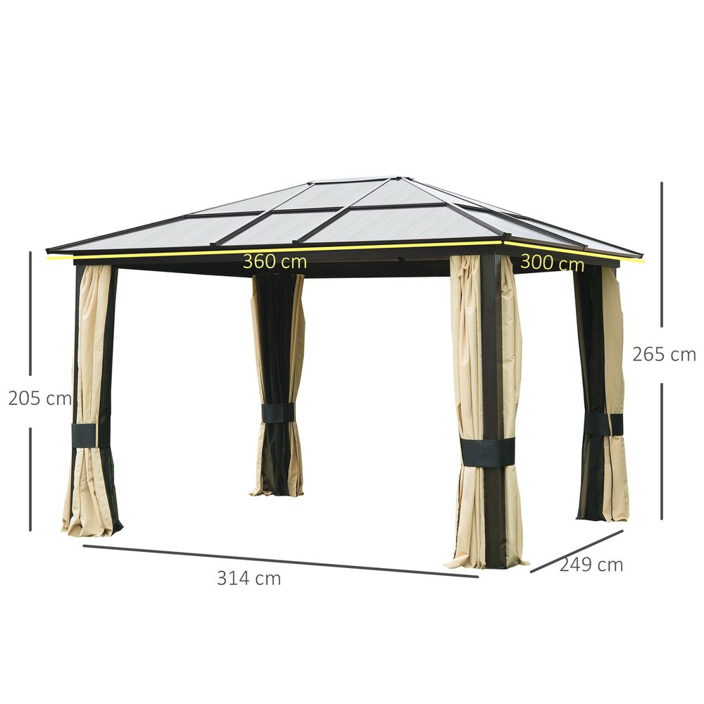Garden Party Tent Gazebo 3x3.6 m-Brown/Beige - anydaydirect