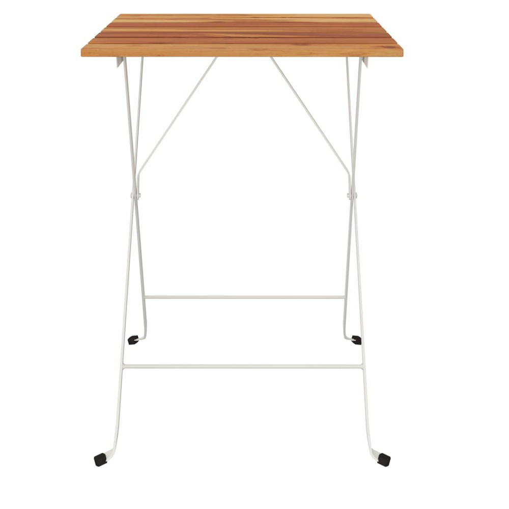 Folding Bistro Table 55x54x71 cm Solid Wood Acacia and Steel - anydaydirect