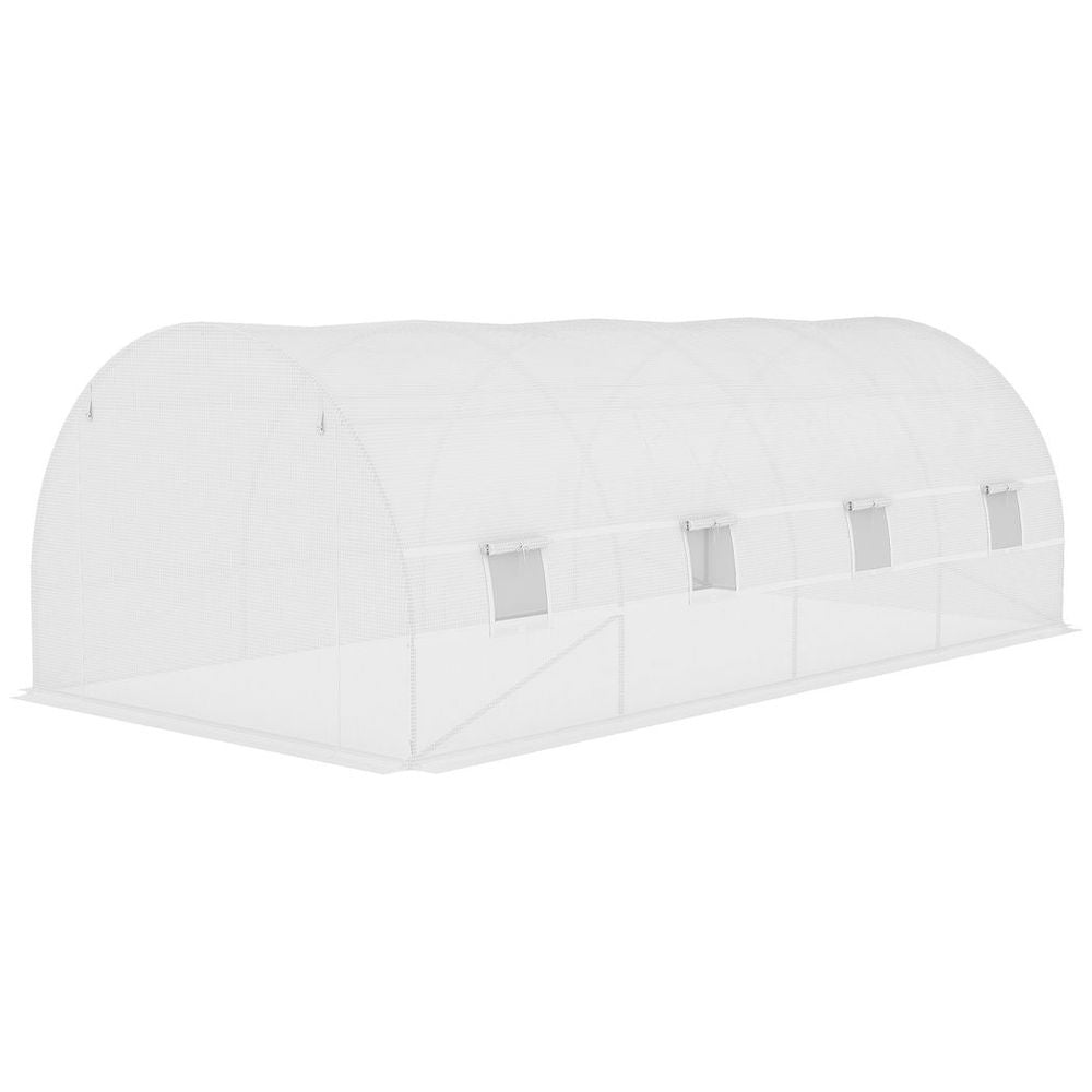 Outsunny 6x3x2m Greenhouse Replacement Cover ONLY for Tunnel Greenhouse White - anydaydirect