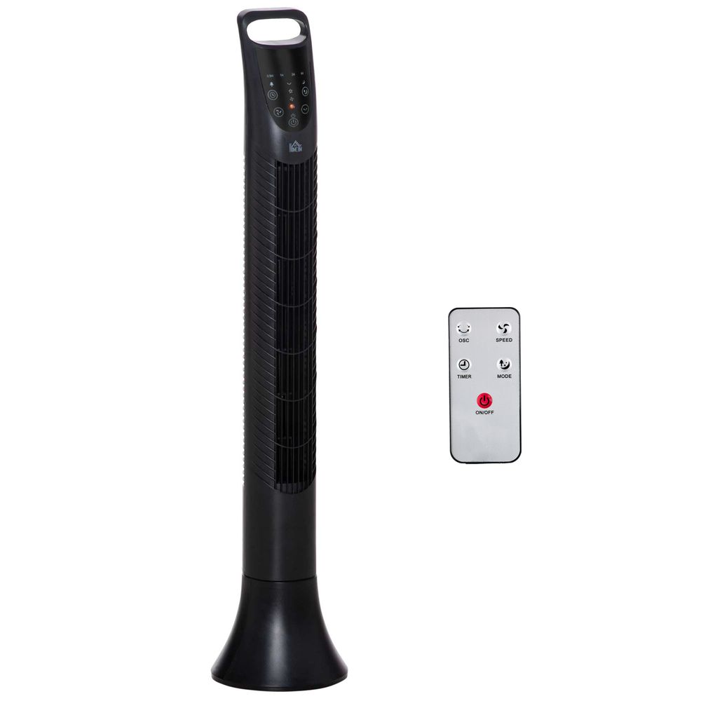 36'' Tower Fan, 3 Speed 3 Mode, Timer, Oscillation Remote Controller, Black - anydaydirect