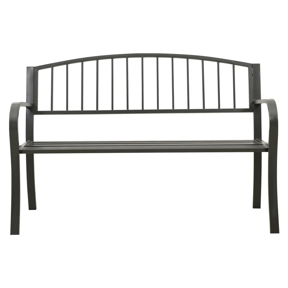 Garden Bench Grey 120 cm Steel - anydaydirect