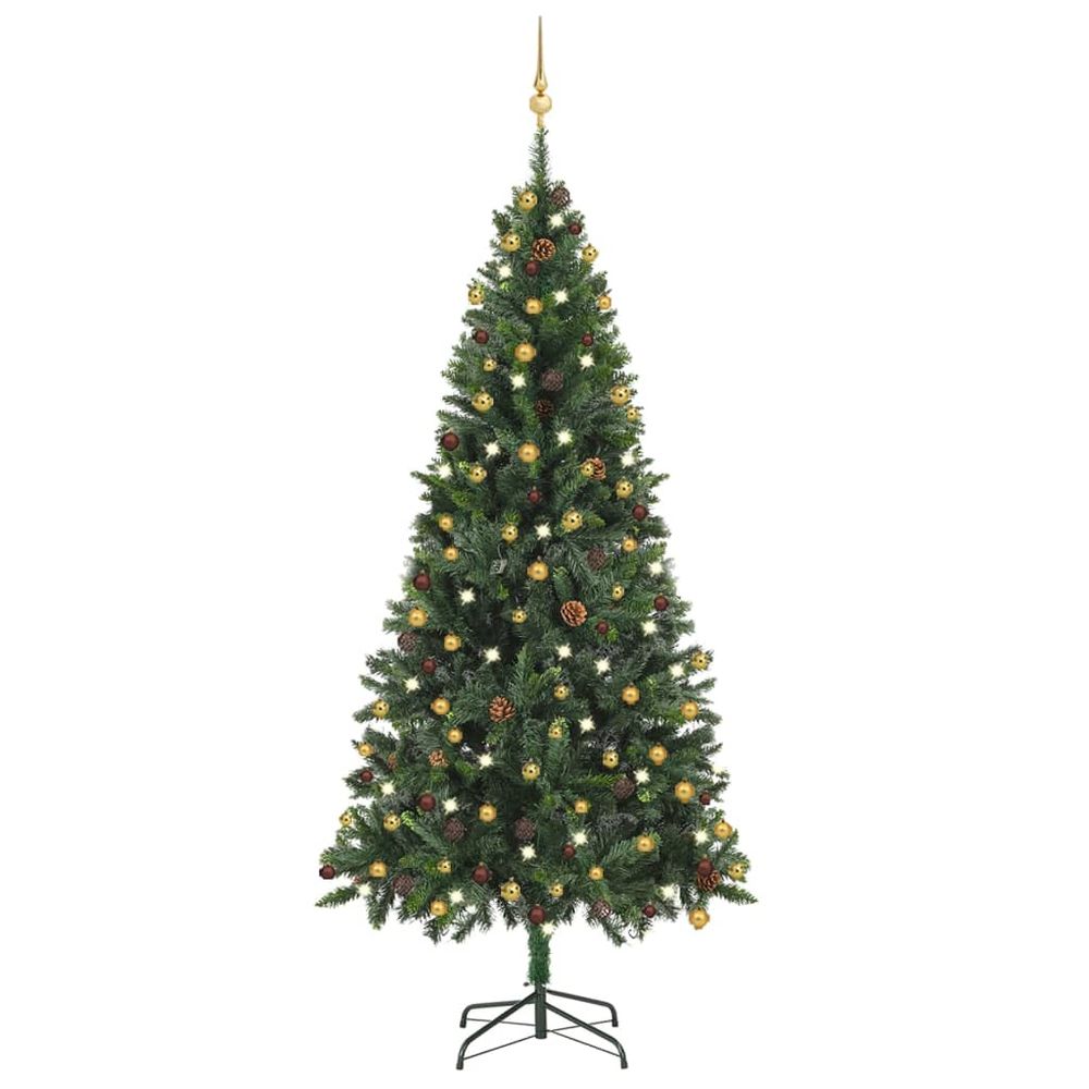 Artificial Christmas Tree with LEDs&Ball Set Green 150 cm - anydaydirect