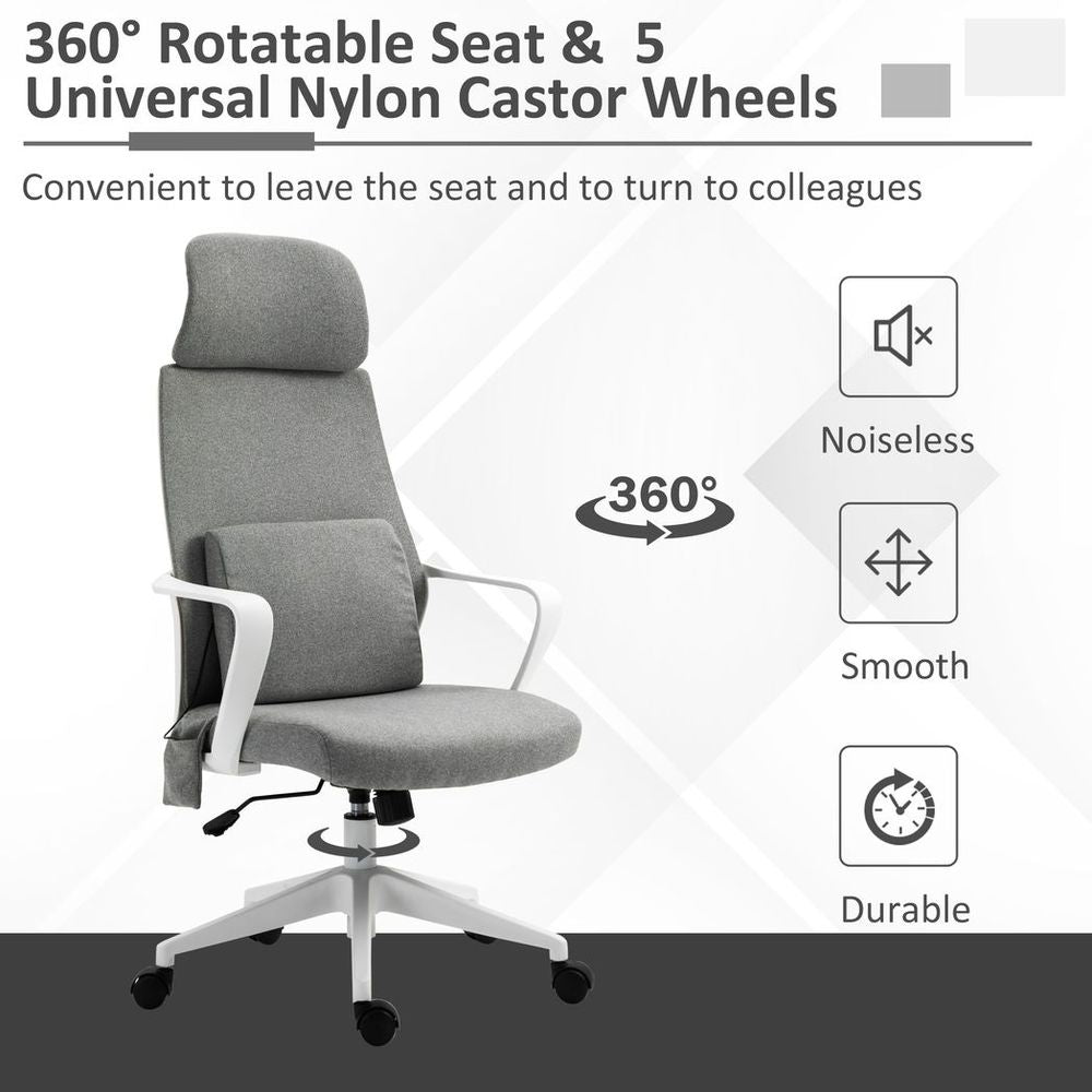 Massage Office Chair with 2 Points Lumbar Support Adjustable Height - anydaydirect