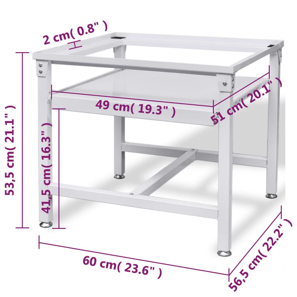 Washing Machine Pedestal with Pull-Out Shelf White - anydaydirect