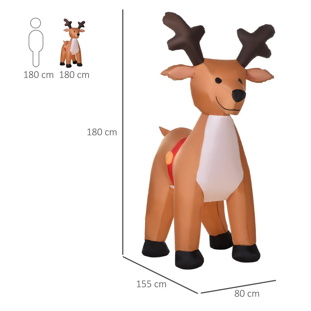 6ft Christmas Inflatable Reindeer Deco Xmas  Lights Indoor and Outdoor Animal - anydaydirect