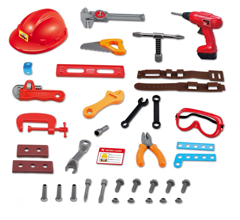 38PC Power Tool DIY Set Kids Building Drill Hammer Pretend Play Toy Buy Gift - anydaydirect
