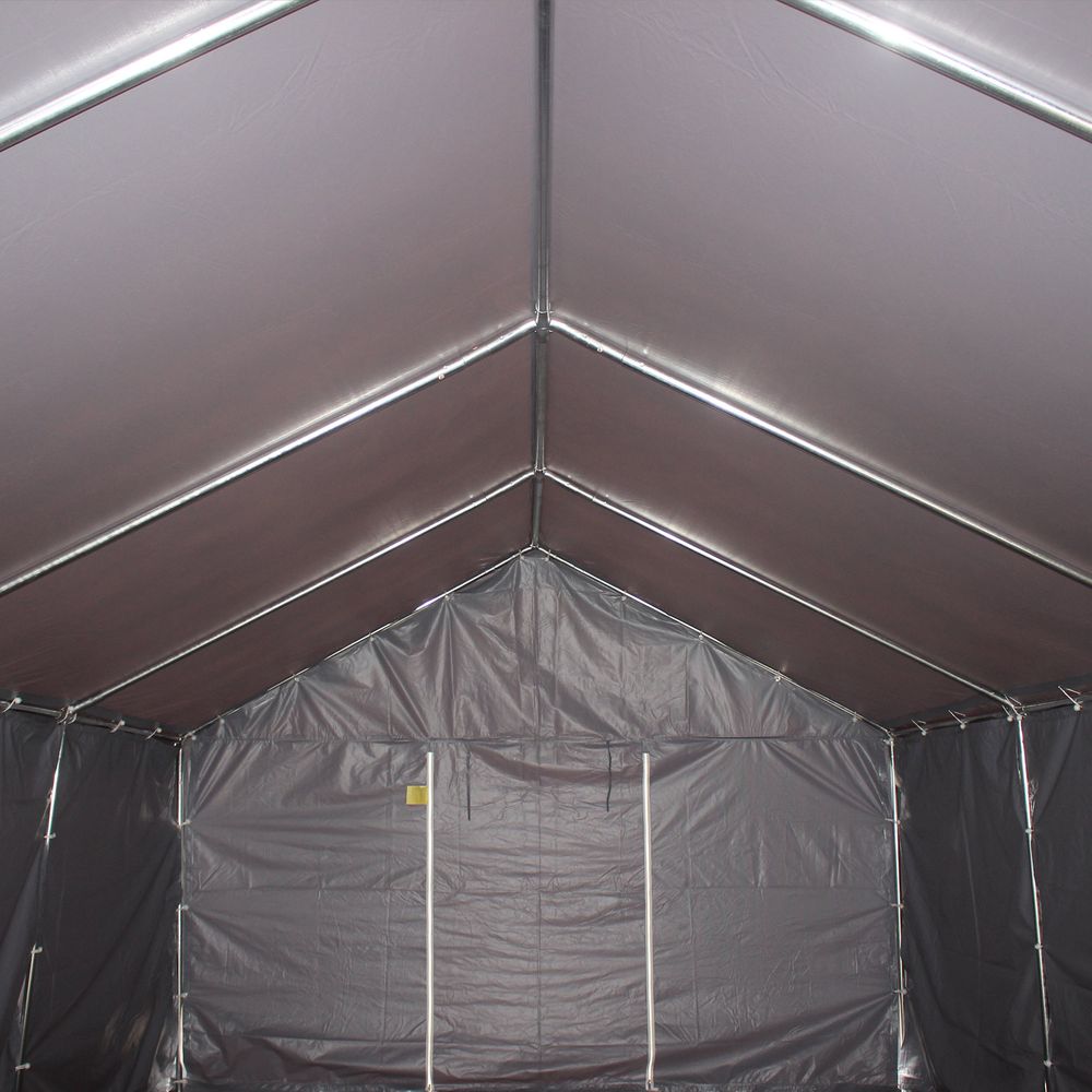 4x8m Patio Garden Party Canopy, PVC Cover Water-Resistant Dark Grey - anydaydirect