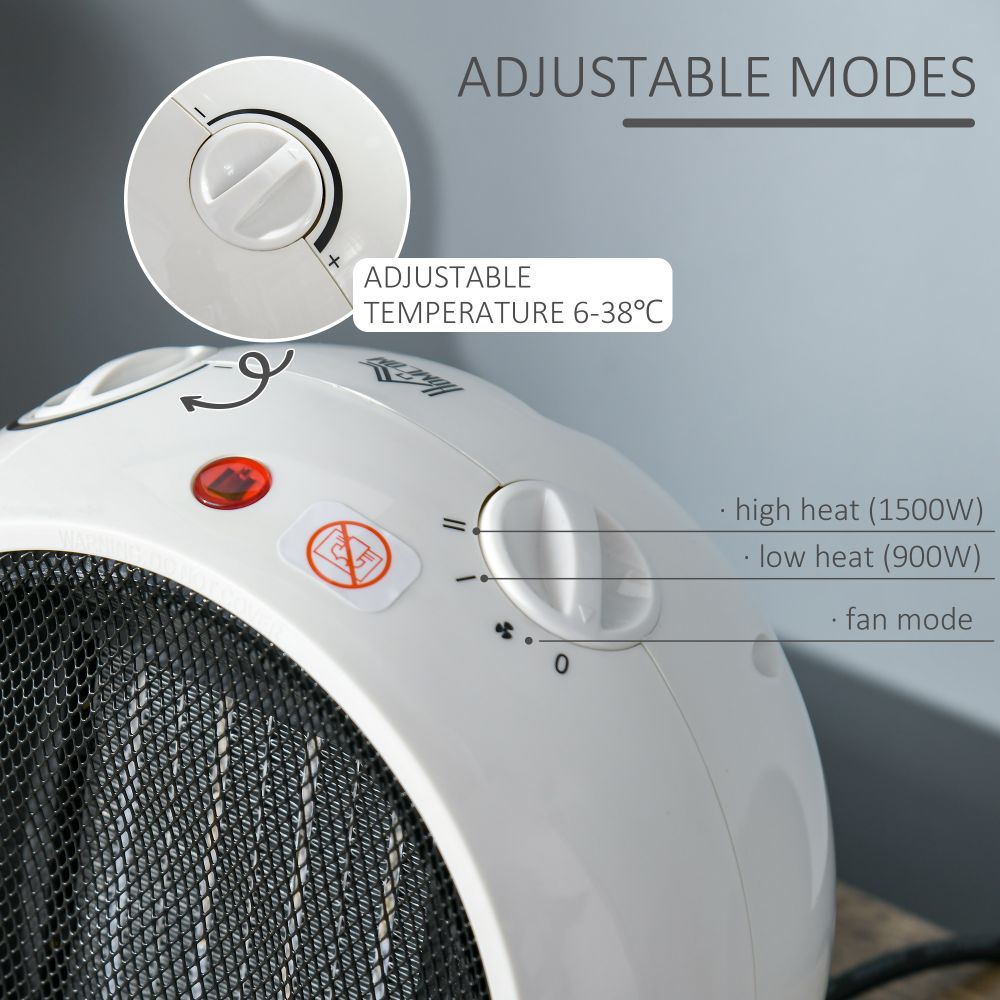 Small Space Heater Ceramic Electric Heater with 3 Heating Mode - anydaydirect