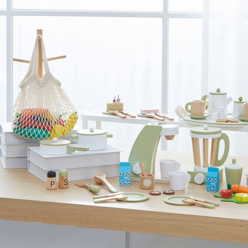 Frankfurt Interactive Wooden Play Kitchen Food with 11 Pieces - anydaydirect