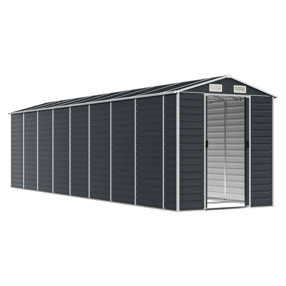 vidaXL Garden Shed Anthracite 191x725x198 cm Galvanised Steel - anydaydirect