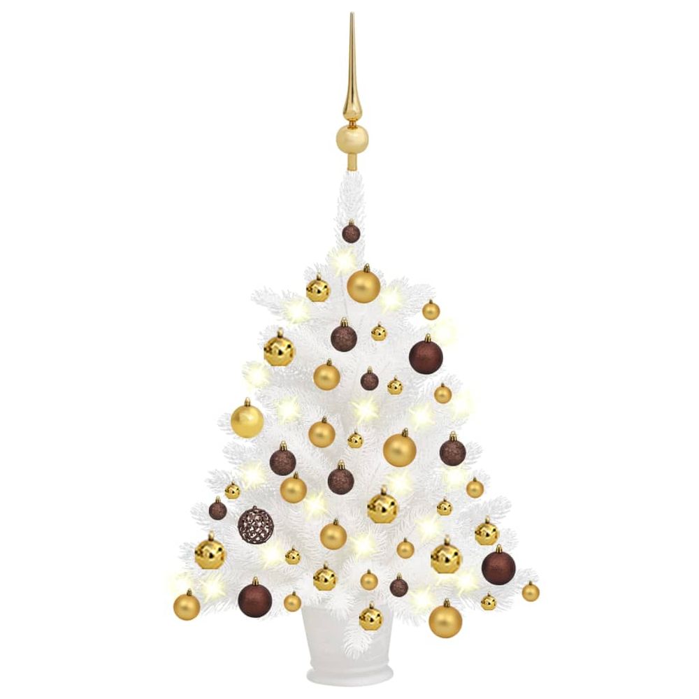 Artificial Christmas Tree with LEDs&Ball Set White 65 cm to 240cm - anydaydirect