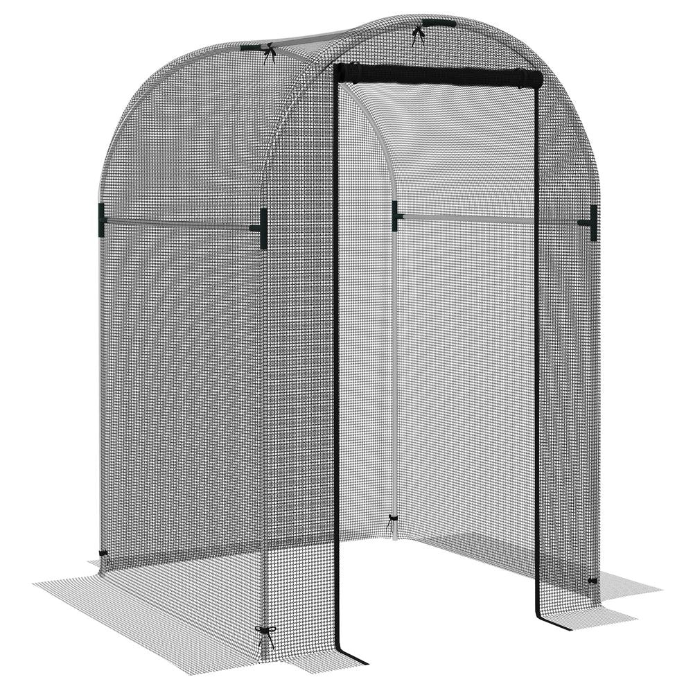 Outsunny Fruit Cage, Plant Protection Tent, 1.2 x 1.2 x 1.9m, Black - anydaydirect