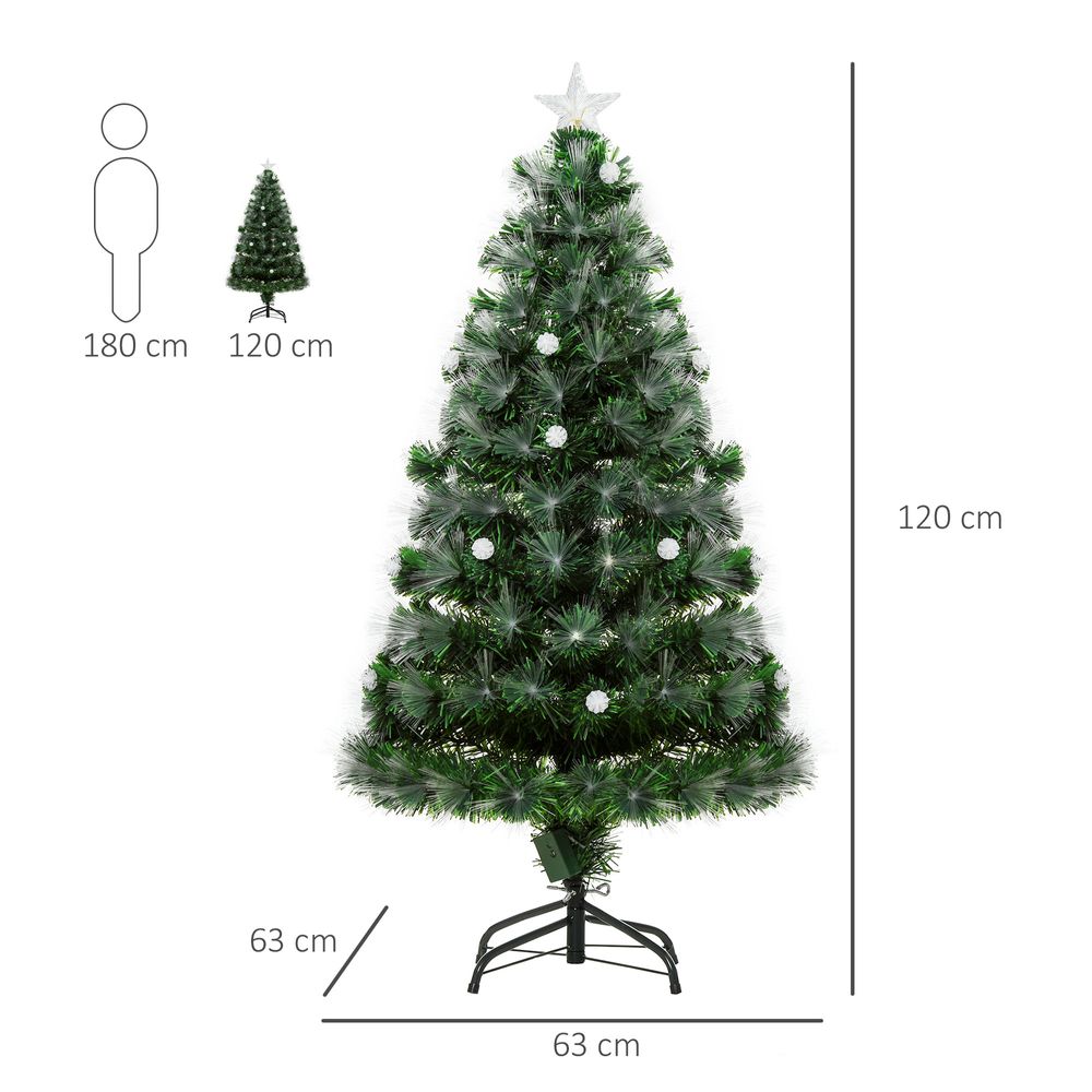 4ft White Light Christmas Tree 90 LEDs Star Topper Tri-Base Pre-Lit Home - anydaydirect