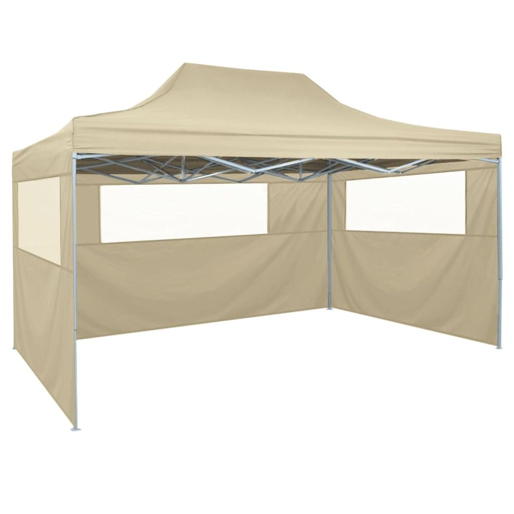 Professional Folding Party Tent with 3 Sidewalls 3x4 m Steel Blue - anydaydirect