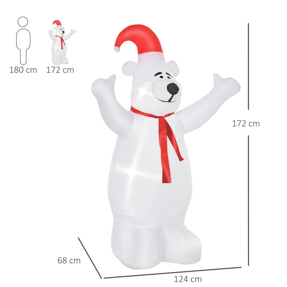 6ft Tall Outdoor Inflatable Bear Airblown Projection Holiday Christmas Lawn - anydaydirect