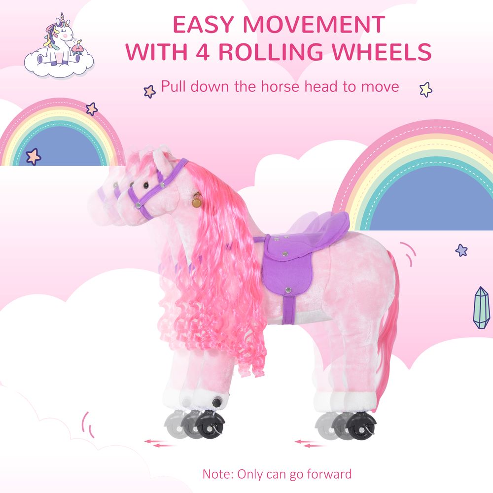 Child Mechanical Walking Ride on Horse Toy Plush Walk Pony Sound - anydaydirect