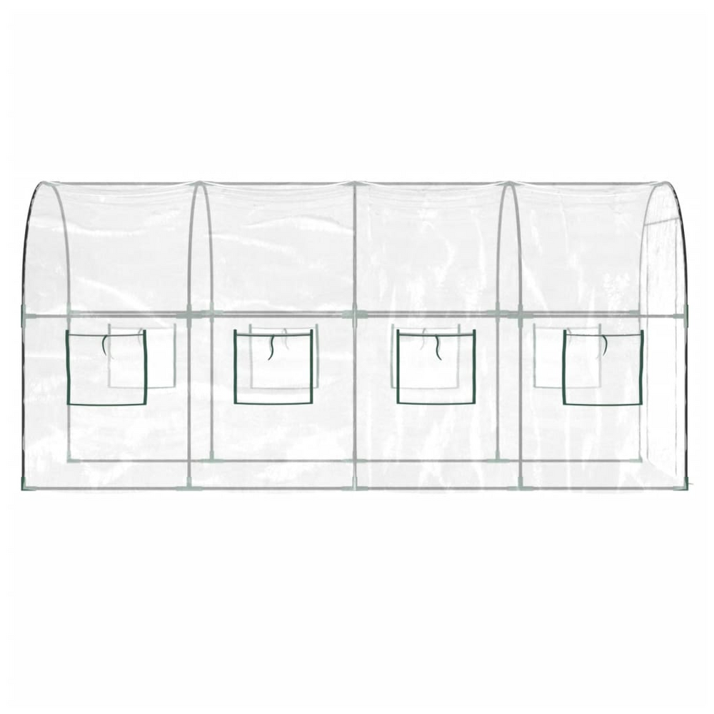 Greenhouse Transparent 161x398x188 cm PVC&Powder-coated Steel - anydaydirect