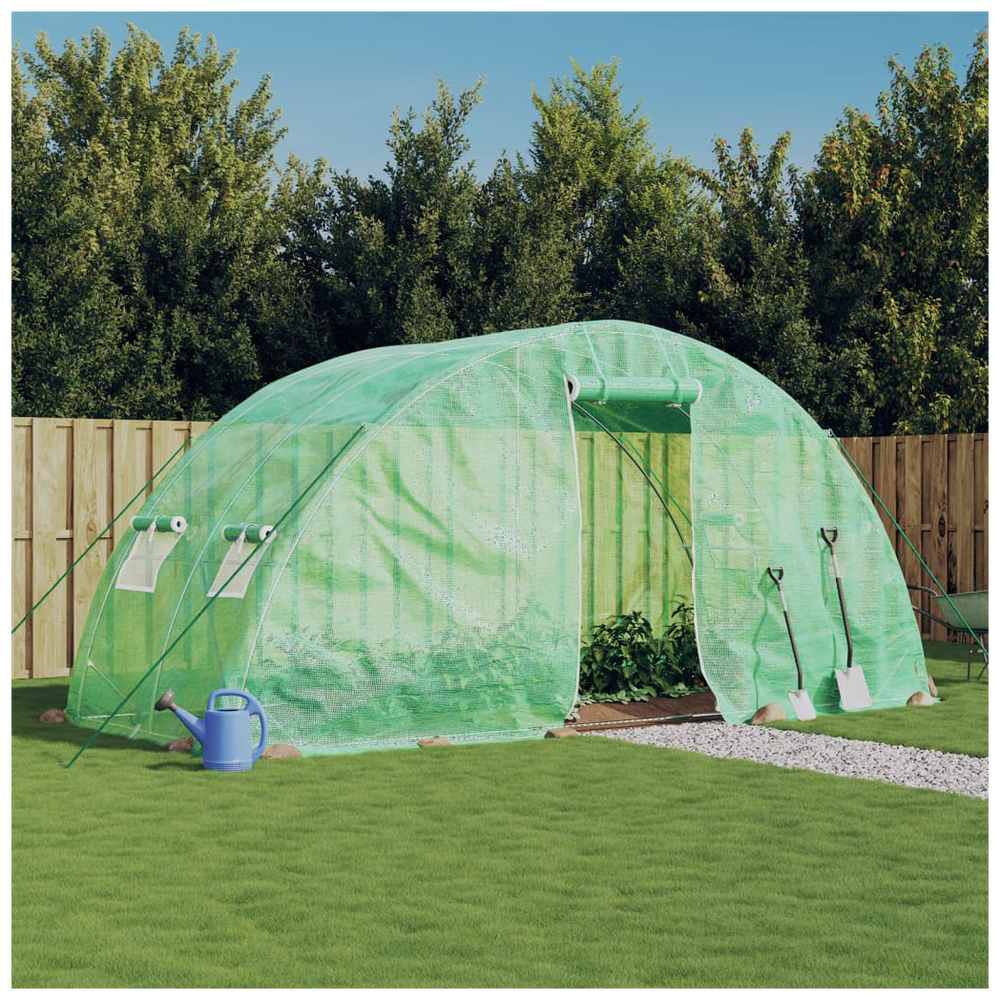 vidaXL Greenhouse with Steel Frame Green 10 m² 5x2x2.3 m - anydaydirect