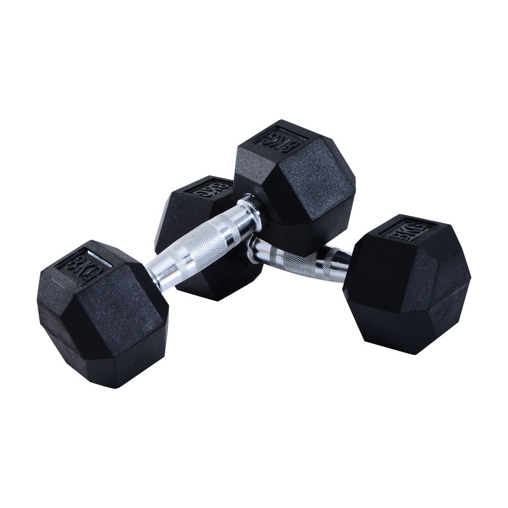 Hexagonal Dumbbells Kit Weight Lifting Exercise for Home Fitness 2x10kg HOMCOM - anydaydirect