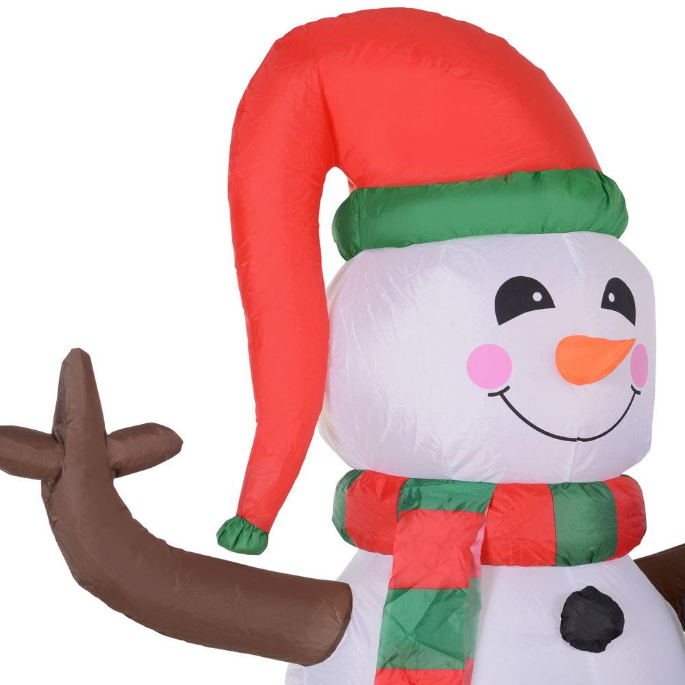 6ft Inflatable Christmas Snowman with Three Penguins LED Outdoor Yard Deco - anydaydirect