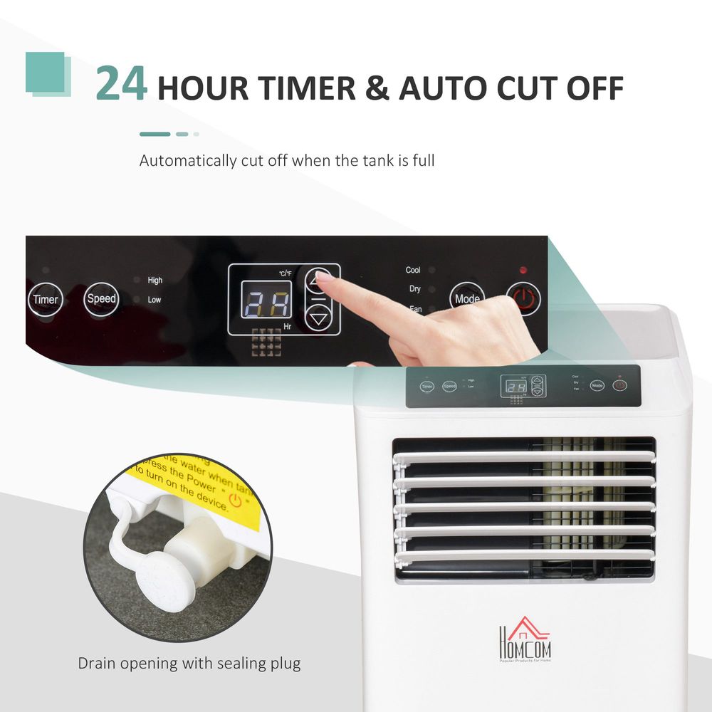 Mobile Air Conditioner White W/ Remote Control Cooling Ventilating 765W HOMCOM - anydaydirect