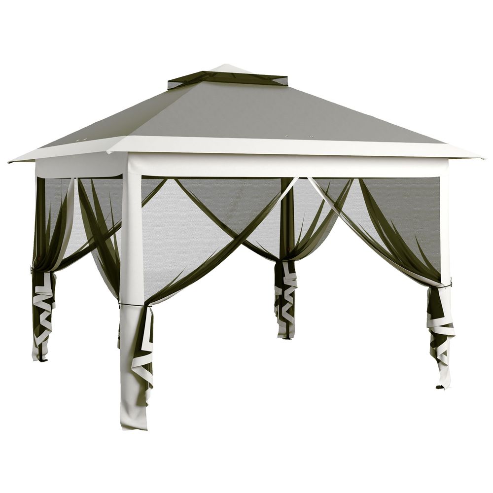 Outsunny Pop Up Gazebo Height Adjustable Canopy Tent w/ Carrying Bag, Dark Grey - anydaydirect