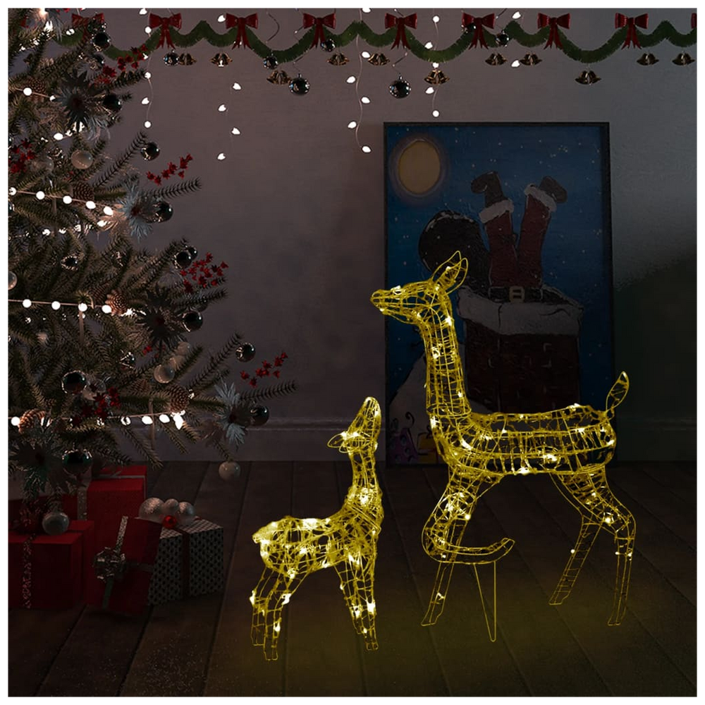 Acrylic Reindeer Family Christmas Decoration 160 LED Warm White - anydaydirect