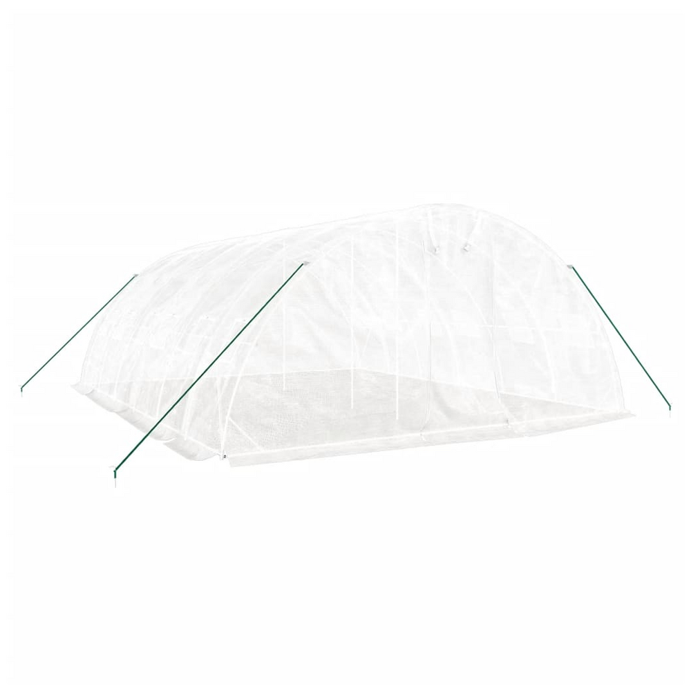 vidaXL Greenhouse with Steel Frame White 30 m² 6x5x2.3 m - anydaydirect