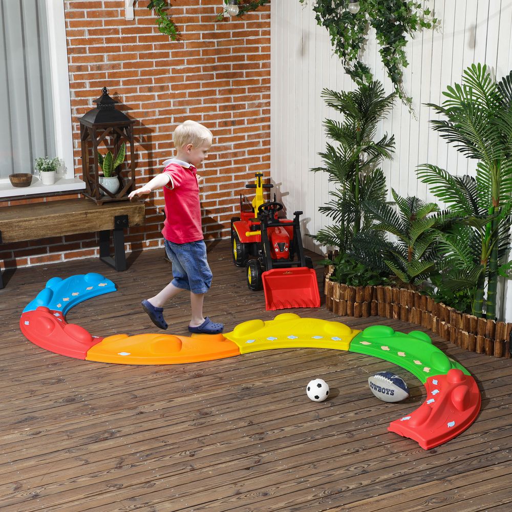 6 Pieces Balance Beam, Kids Stepping Stones, Outdoor Indoor Obstacle Course - anydaydirect