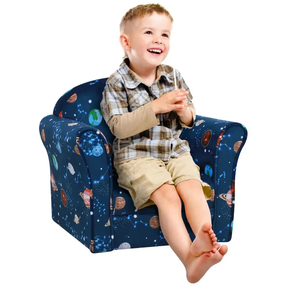 Children Kids Mini Sofa Armchair, Planet-Themed Chair, for Bedroom, Playroom - anydaydirect