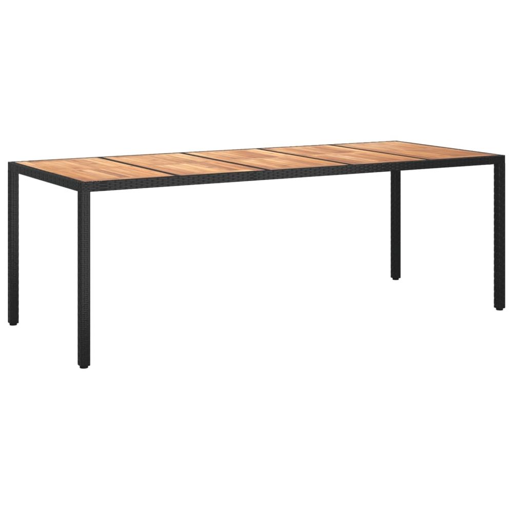 Garden Table Black 250x100x75 cm Poly Rattan - anydaydirect
