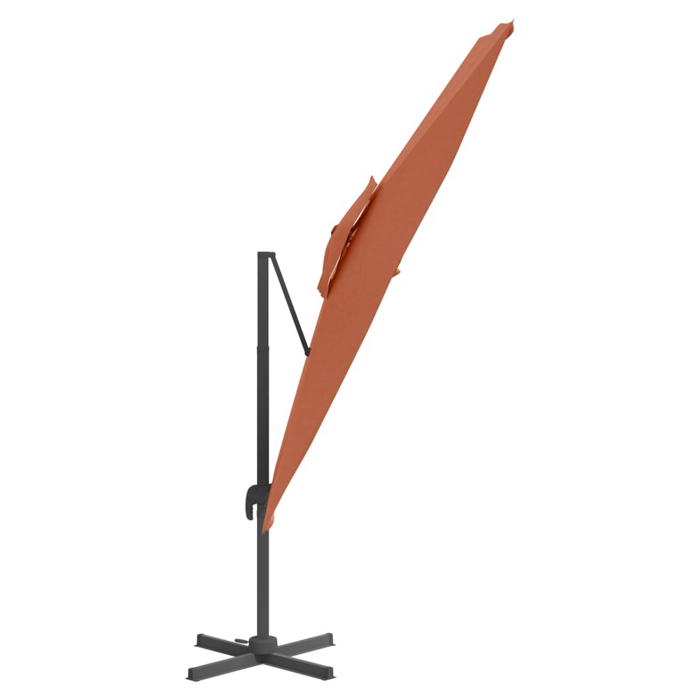 Double Top Cantilever Umbrella Terracotta 300x300 cm - anydaydirect