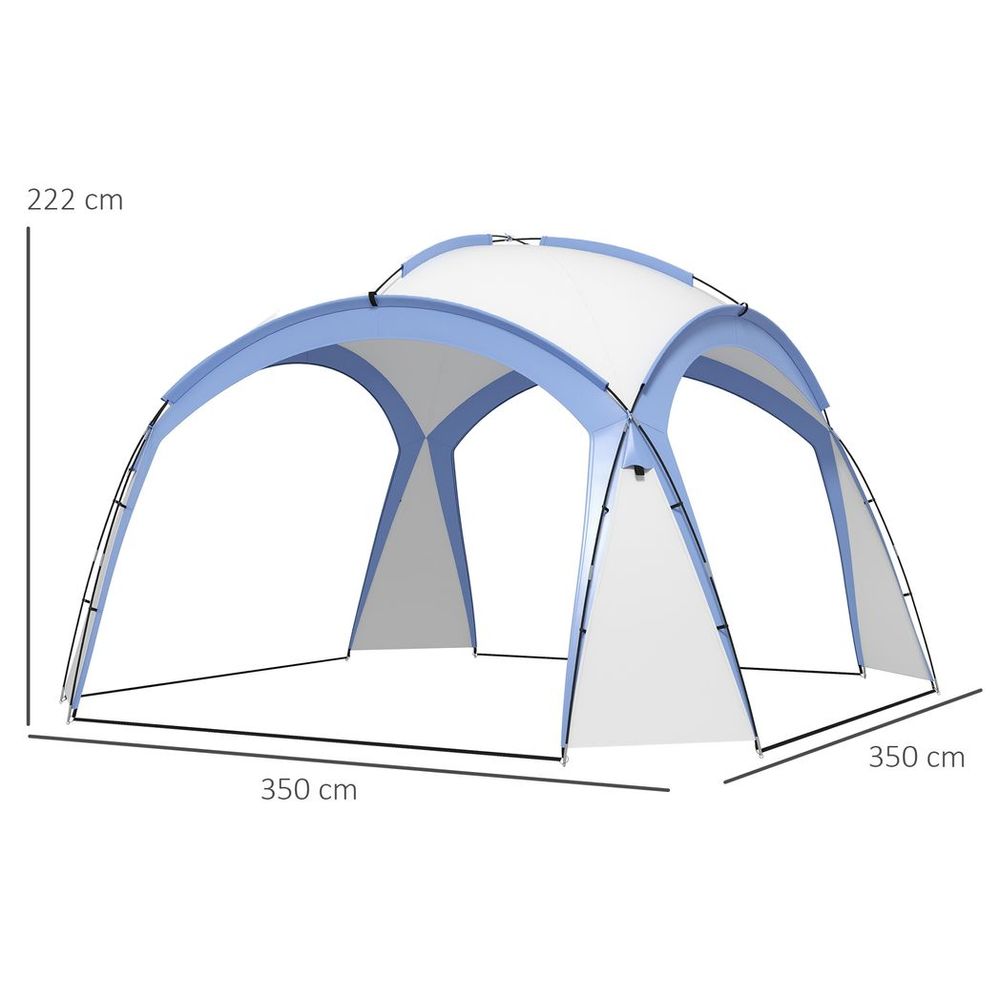 Outsunny Outdoor Gazebo Event Shelter Party Tent for Garden Light Blue - anydaydirect