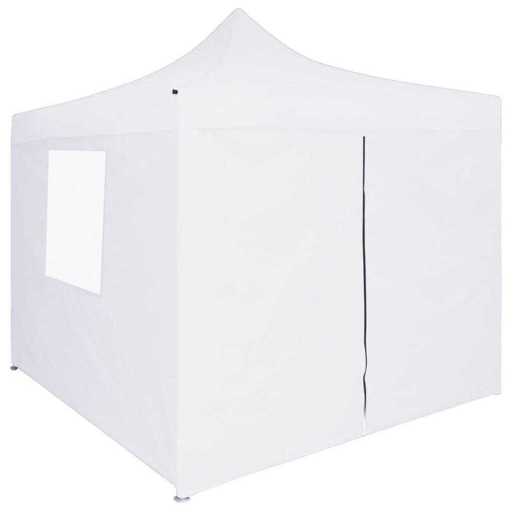 Professional Folding Party Tent with 4 Sidewalls 3x3 m Steel White - anydaydirect
