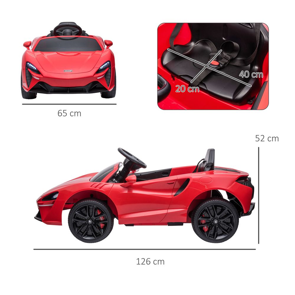McLaren Licensed 12V Kids Electric Ride-On Car w/ Remote Control, Music - Red - anydaydirect